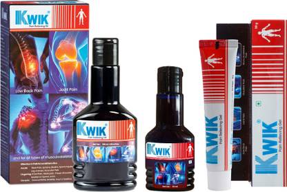 Kwik Pain Relieving Combo (Oil 120 Ml & Oil 50 Ml with Gel 30 Gm) Liquid