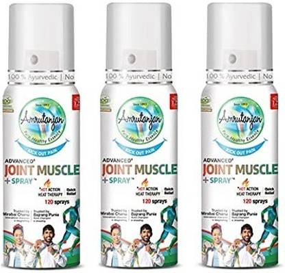 Amrutanjan Advanced Joint Muscle +Spray Pack of 3 Spray