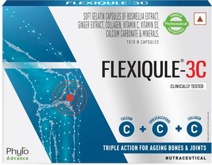 FlexiQule -3C: Enhanced with Collagen, Calcium & Vitamin D3 for joint health. Capsules