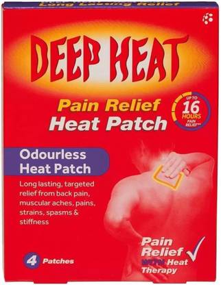 Deep Heat Pain Relief Heat Patch 16 Hours 4 Patches Plaster & Patch