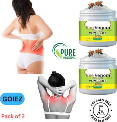 GOIEZ Bee Venom Cream For Knee Pain, Stiff Joints And Swelling (pack Of 2) Cream