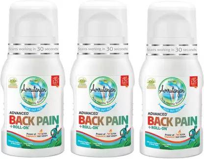 Amrutanjan Back Pain Roll on- 50 ml - (Pack Of - 3 Pc) Gel (3 x 50 ml) Gel