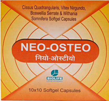 BIOLIFE Neo-Osteo for Fracture Healing, Pain Relief, and Bone Strength Softgel Capsules