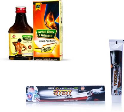 ACHAL Veena Oint & Plus Liniment oil for Joint, Shoulder, Knee, Muscle Pain & Swelling Gel