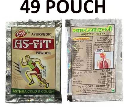 Quickbits 49 sachet As-Fit Powder is An Ayurvedic Powder For Asthma, Cold and Cough Powder