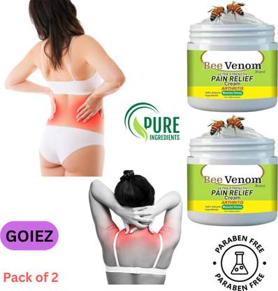 GOIEZ Bee Venom Cream For Arthritis, Swelling And Body Pain Relief (pack Of 2) Cream