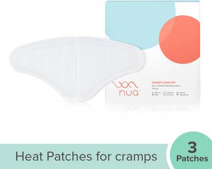 Nua Cramp Comfort || Pack of 3 Heat Patches for Period Pain || 100% Natural and Portable || Lasts 8 Hours || Quick Relief from Menstrual Pain Plaster & Patch
