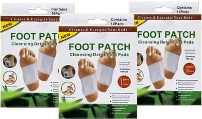 Pink Square detox foot patch, foot patches and toxin remover,Pain relief 10 patches Pack 3 Plaster & Patch