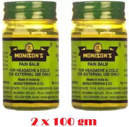 Monison Pain Balm For Cold and Headache (2 x100 gm) Balm