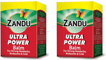 झंडू Ultra Power Balm For Strong Headache, Bodyache & Cold 8x2=16ml बाम