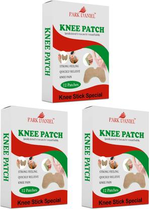 PARK DANIEL Knee Patches For Instant Knee Joint Pain Relief Pack of 3 (36 Patches) Plaster & Patch