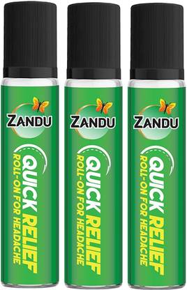 ZANDU ROLL-ON Relief From Headache - 3 x 9ml Packs Liquid