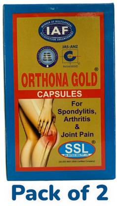 Homopathic Orthona Gold Capsules For Spondylitis Arthritis Joint Pain Gathia & Sciatica Capsules