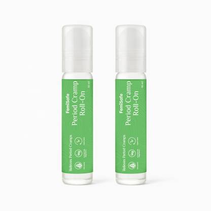 Femisafe Period Cramp Relief Roll-On Pack of 2 | Natural Herbal Pain Relief Liquid