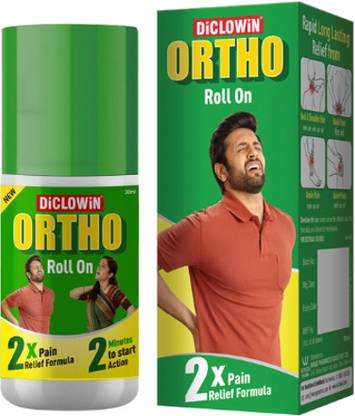 Diclowin Plus Ortho Roll On | Mess-free Applicator for Back,Neck,Shoulder,Sciatica & Hand Pain Cream