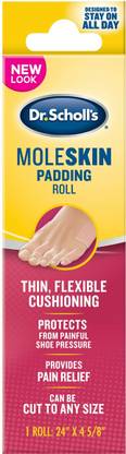 Dr. Scholl's Moleskin Plus Padding Roll (24" x 4 5/8") / All-Day Pain Relief Plaster & Patch