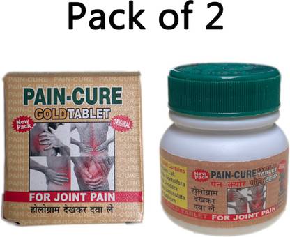 Greenstone Pain Cure Gold Tablet, Ayurvedic Joint Pain Relief Tablets pack of 2 Powder