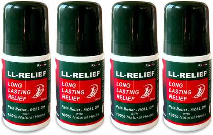 LL-RELIEF Roll On for long lasting relief from all Joints Pain,100% Natural,50ml-Pack of 4 Gel