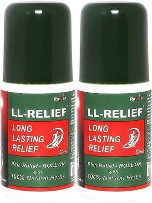 LL-RELIEF Roll On for long lasting relief from all Joints Pain,100% Natural,50ml-Pack of 2 Gel