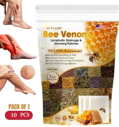 AYYIASHI Bee Venom Lymphatic Drainage Slimming Foot Patch Herbal Mix Care Plaster & Patch
