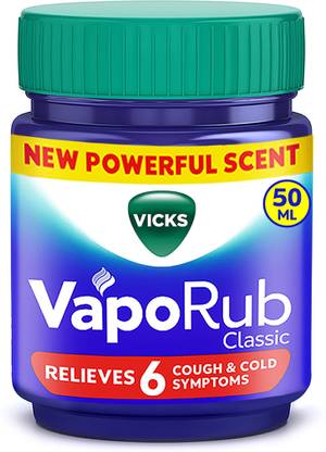 VICKS Relief From Cold, Cough, Blocked Nose, Headache, Body ache, Muscular stiffness and Breathing difficulty Vaporub Balm