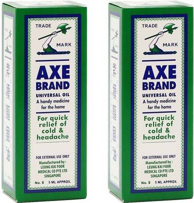 Axe Brand Universal Oil (Pack of 2, 5 ml) | Quick Relief of Headache and Cold Liquid