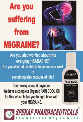 PAIN COOL Organic Oil For Relief From Chronic Migraine | Half Headache | Tension Headache Liquid