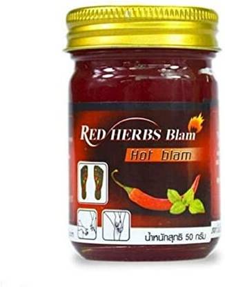 PHOTHONG Red Herb Hot Pain Balm 50g Thailand Product Pack of 1 Balm