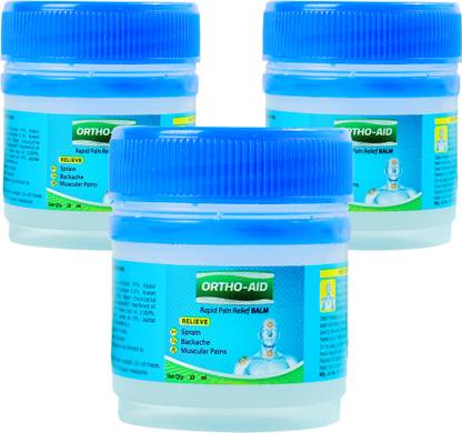 ORTHO AID Rapid Pain Relief Balm | Quick Action On Backache, Sprains & Headaches Balm