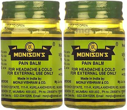 Monison Monisons Pain Balm 50gm Pack of 2 For Headache Cold & Joint Pain Balm