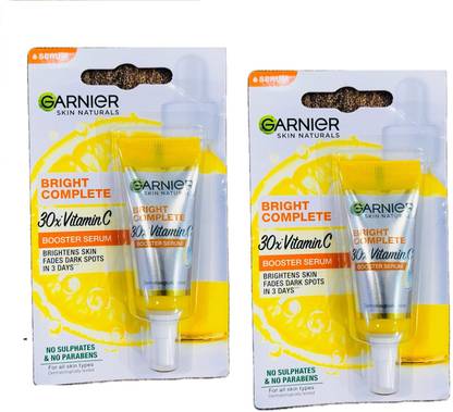 GARNIER Bright Complete 30x Vitamin C Booster Serum 7ml (Pack of 2)