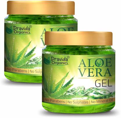 Dravida Organics 100% Pure Aloe Vera Gel – Pack of 2  (440 g)