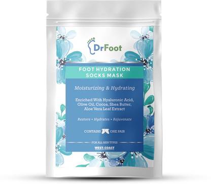 Dr Foot Foot Hydration Socks Mask with Hyaluronic Acid, Olive Oil, Cocoa, Shea Butter and Aloe Vera