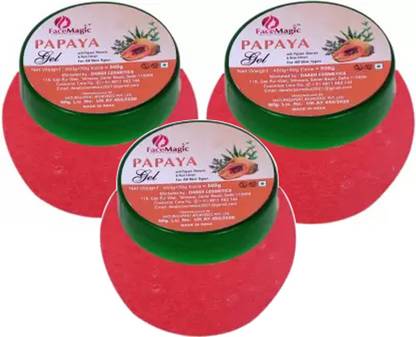 FACE MAGIC Papaya gel with Aloevera & Rose pack of 3 (100ml)