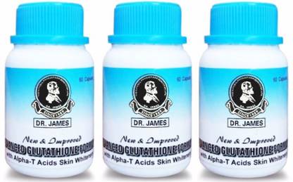 DR. JAMES Advanced Glutathione 1000 Mg 180 Caps 3 Bottles Skin Whitening Capsules