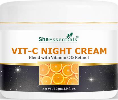 She Essentials Vitamin C Night Cream W/ Retinol for Skin illumination, Whitening & Fine Lines