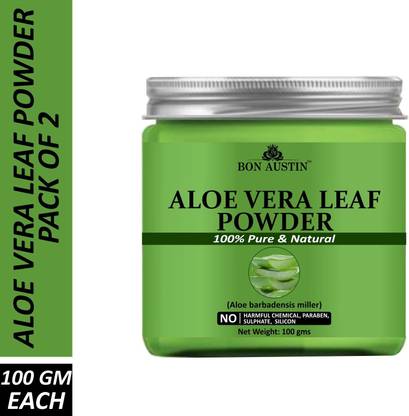 Bon Austin 100% Pure Aloe Vera Powder Combo Pack of 2 Jars of 100 gms(200 gms)