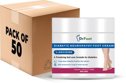 Dr Foot Diabetic Neuropathy Foot Cream L-Arginine & Dimethicone - 100gm (Pack of 50)