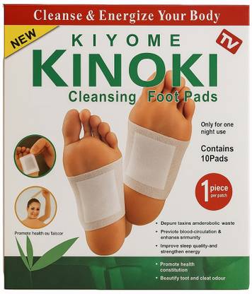 KIYOME KINOKI Cleansing Detox Foot Patches 10 Adhesive Pads Kit Natural Unwanted Toxins Remover (10 g)