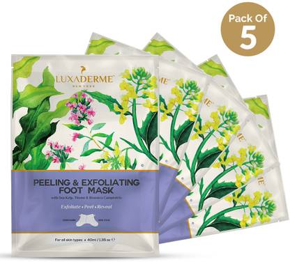 LuxaDerme Peeling & Exfoliating Foot Mask |off calluses, dry | Pack of 10