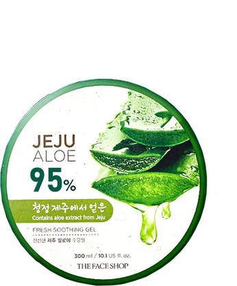 The Face Shop Jeju Aloe Fresh Soothing Gel with Vitamin E, for Body, Face & Hair