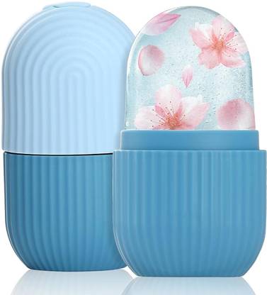 Etszaz Ice Roller for Face,Silicone Facial Massage Ice Mold ( Blue )