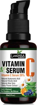 LUXURA SCIENCES Vitamin C Serum 30 ML for Skin Glow, Anti Ageing {Vit C 20%, Natural Hyaluronic Acid, Ferulic Acid, Vitamin E, and More Natural Extracts}