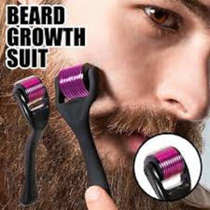 AARADHYAM 0.3MM Titanium Needles | Derma Roller for Men | Matte Black Beard Roller