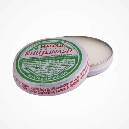 Masolin Herbal KHUJLINASH MALAM ECZEMA CREAM WHITE OINTMENT 10GMS- PACK OF 12