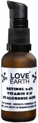 LOVE EARTH Retinol Serum For Reducing Wrinkles, Fine Lines & Pigmentation W/ Vitamin E 30ml