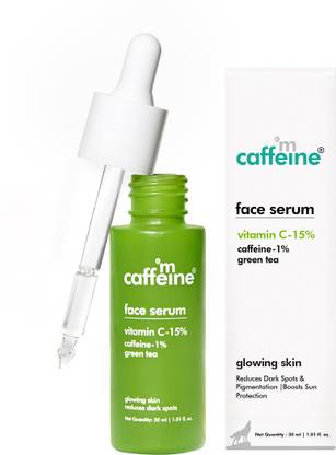 mCaffeine 15% Vitamin C Serum With Green Tea For Skin Brightening, Reduce dark spots