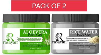 Rasayan Rice Water & Aloe Vera Gel for Skin, Face & Hair