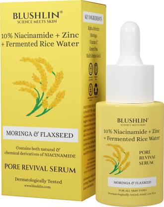 blushlin 10% Niacinamide Face Serum for Glowing & Brightening Skin with Vitamin C