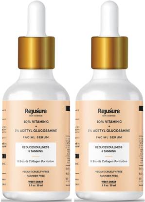 Rejusure 10% Vitamin C + 1% Acetyl Glucosamine Facial Serum � 30ml (Pack of 2)